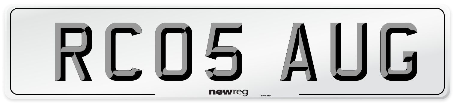 RC05 AUG Number Plate from New Reg